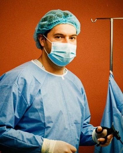 Dr. Michael Mauricio Cote Revelo, urólogo, en sala de cirugía